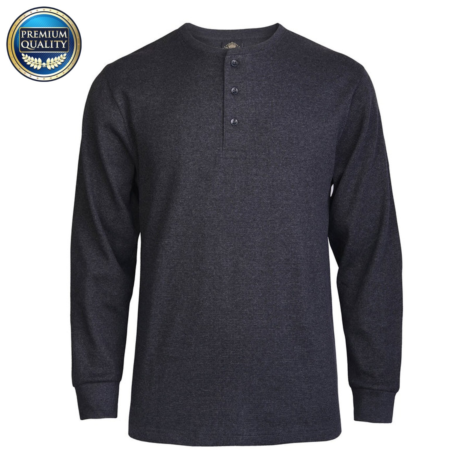 New Men Thermal Henley Shirt T-shirts Long Sleeve Cotton Pullover Three Buttons gallery