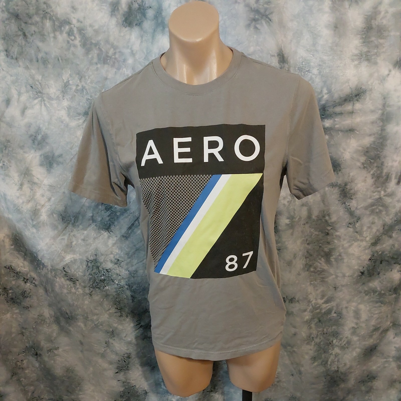 Aeropostale 87 T-shirt Size Medium stretch fit Big Aero logo gray gallery