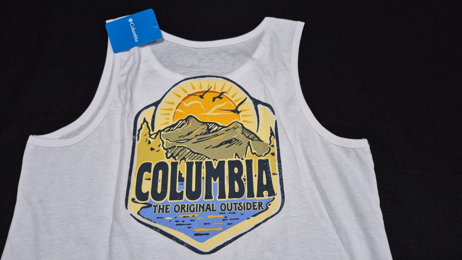 Columbia Men's Outdoor Graphic White Tank Top Black Sleeveless Sports gallery