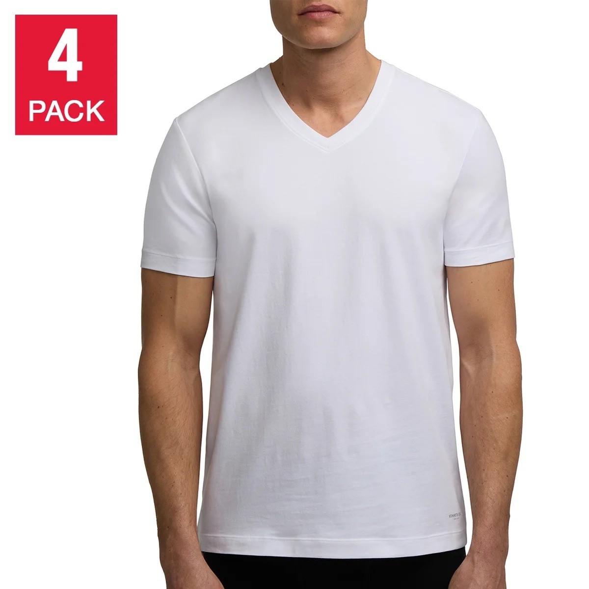 Kenneth Cole Men's V-Neck T-Shirt 4-pack White 🔝🔝🔝🔝🔝🔝🔝 LARGE gallery
