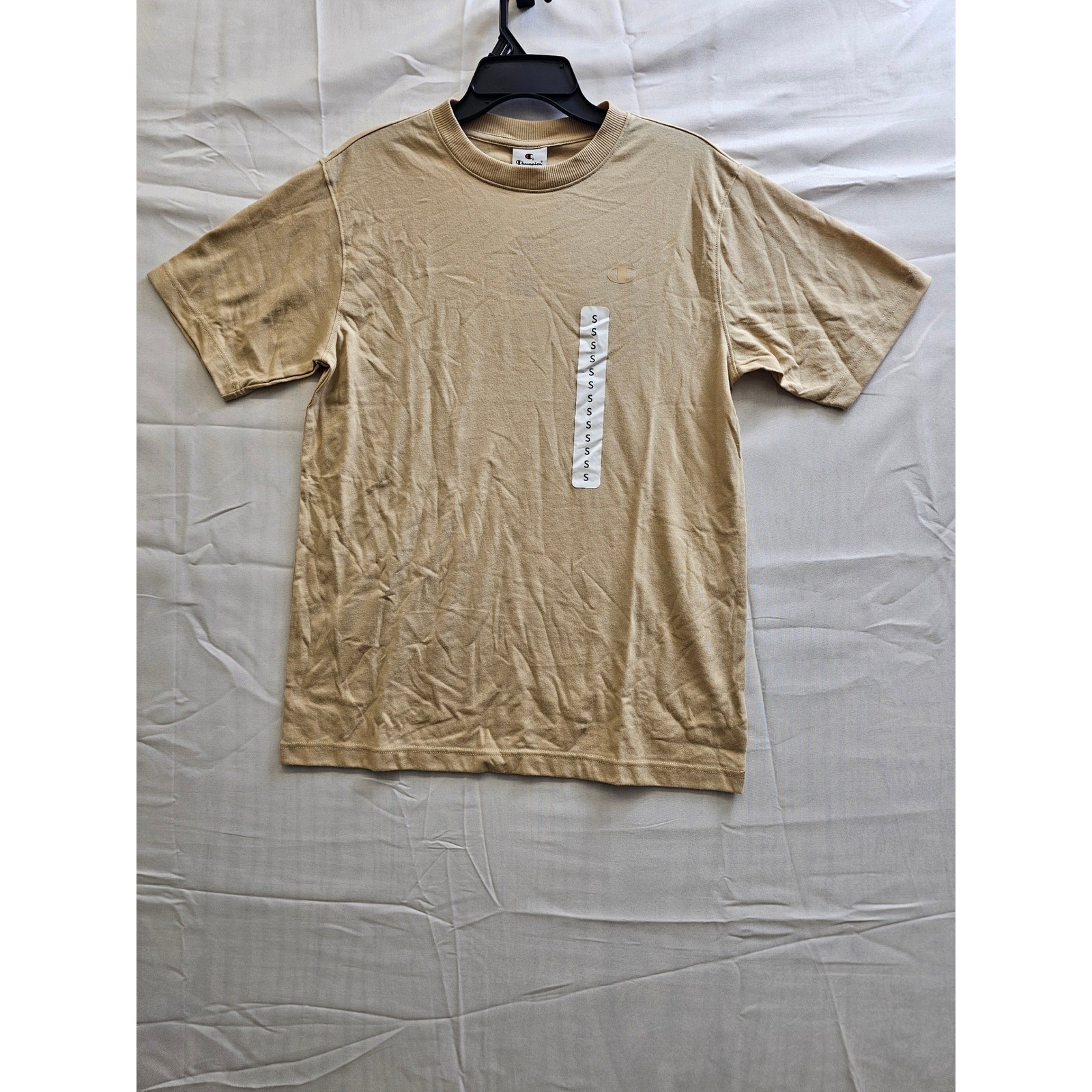 Champion Mens Tee Short Sleeve Crew Neck Western Khaki Tan Small New