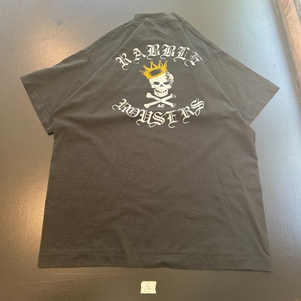 vintage cross bones 90s graphic t shirt black sick print