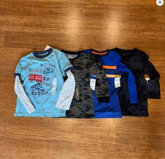 Epic Threads Blue and Green Long Sleeve Tees Size 6 -7 (Small)