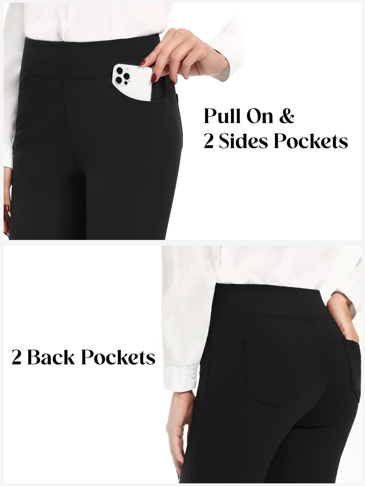 SEVEGO Tall Women's Bootcut Dress Pants 35" Inseam, High Waist Stretch Work P... gallery