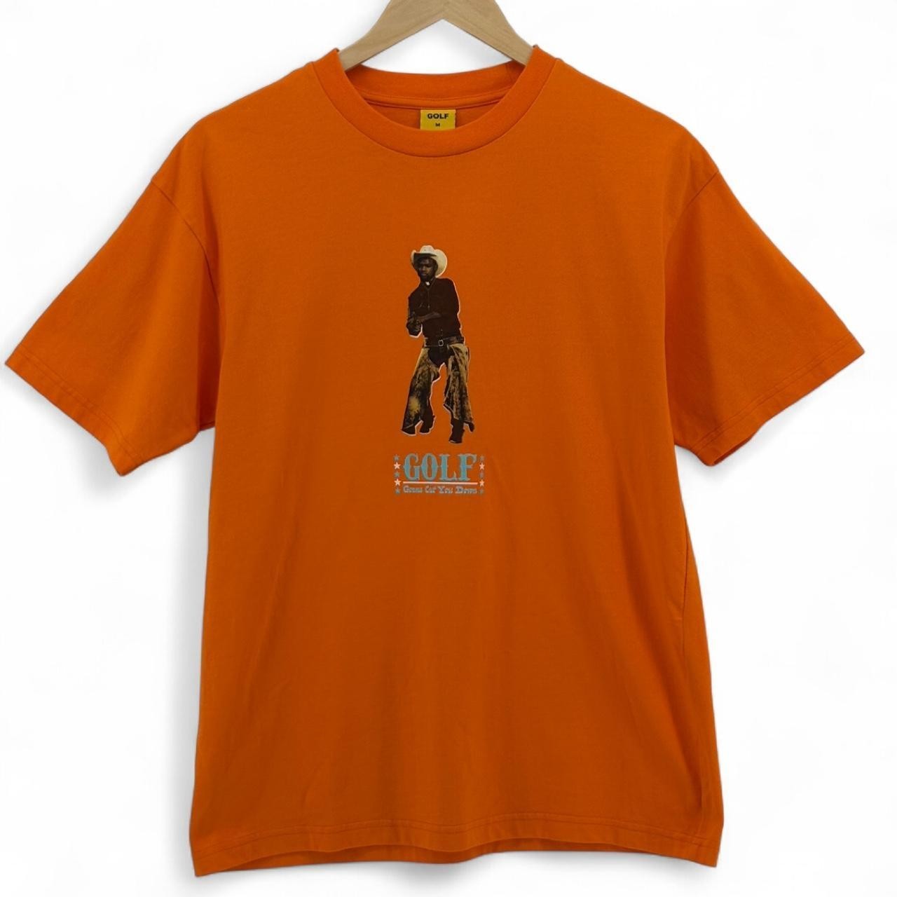 Golf Wang Orange Cotton T-Shirt with cowboy graphic, 'Gonna Cut You Down’ gallery