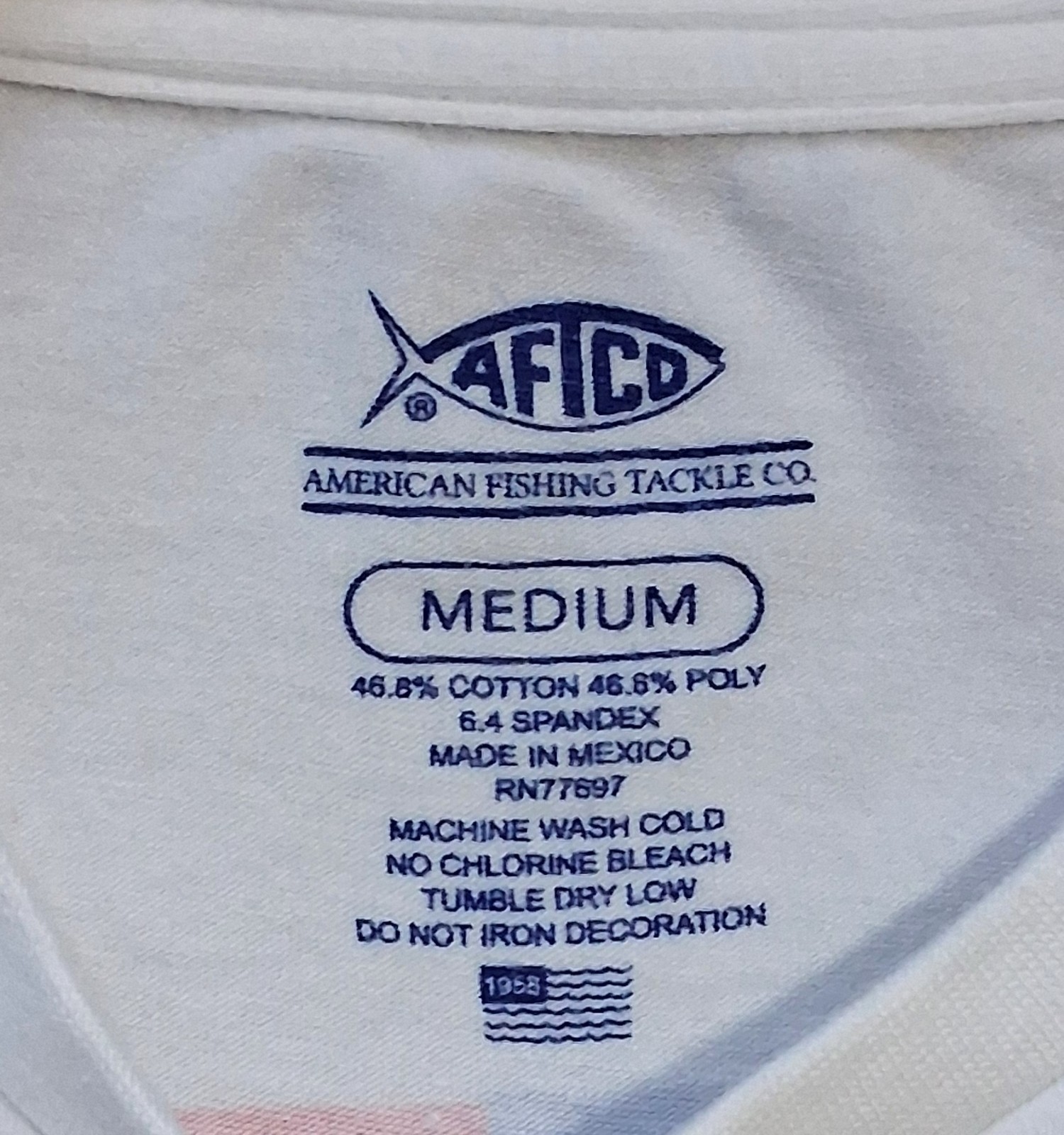 AFTCO Long Sleeve Stretch T Shirt Graphic Logo USA Offshore MED Cott/Poly/Spandx gallery