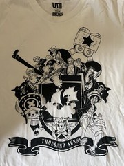 Uniqlo X One Piece Straw Hat Crew Monkey D. Luffy Anime UT Sz L Thousand Sunny