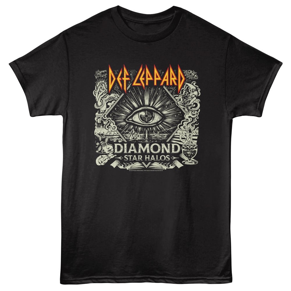 Def Leppard T Shirt DIAMOND STAR HALOS New Heavy Metal Music Black Cotton gallery