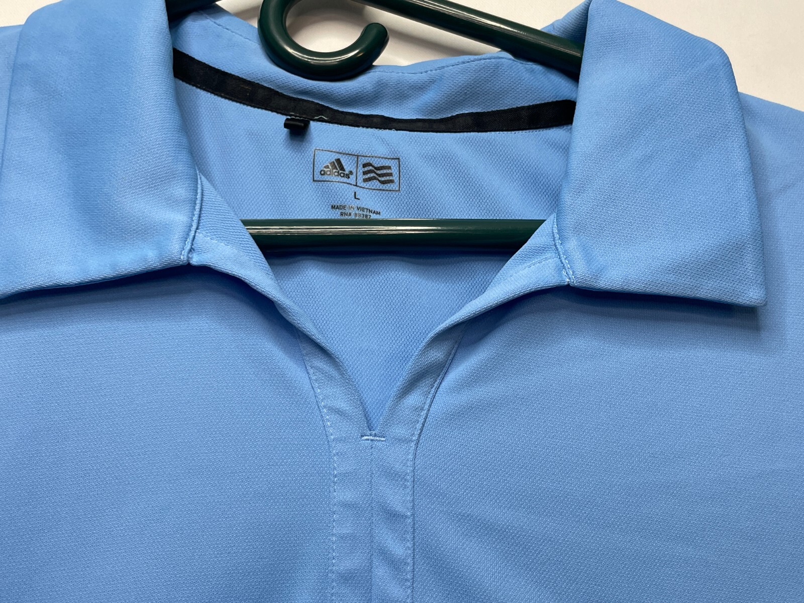 Adidas Golf polo shirt mens large v neck short sleeve blue gallery