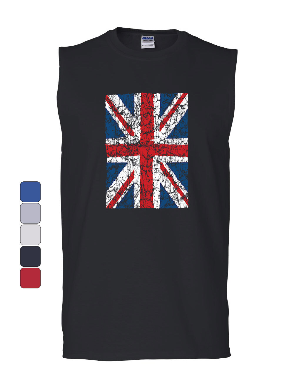 Union Jack Muscle Shirt United Kingdom Distressed British Flag