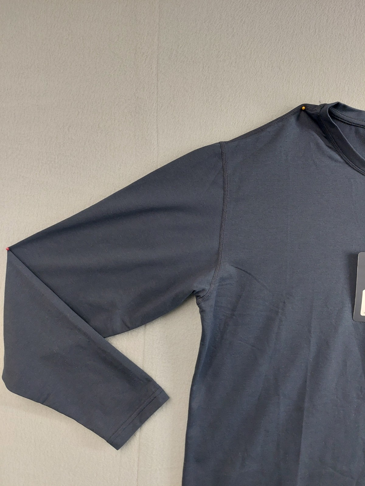 BYLT Men T Shirt L Gray Drop Cut Long Sleeve Stretch Button Up Logo Casual gallery