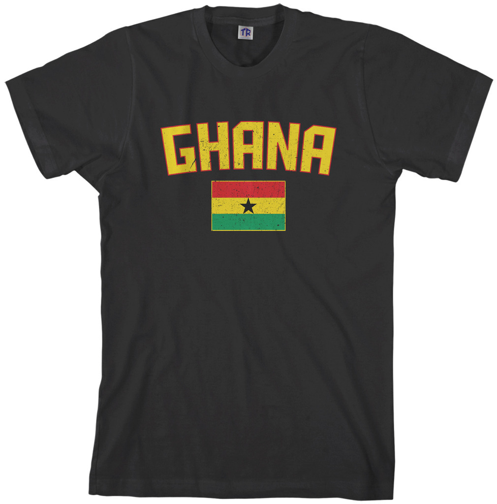 Threadrock Men’s Ghana Flag T-shirt Ghanaian Accra Soccer