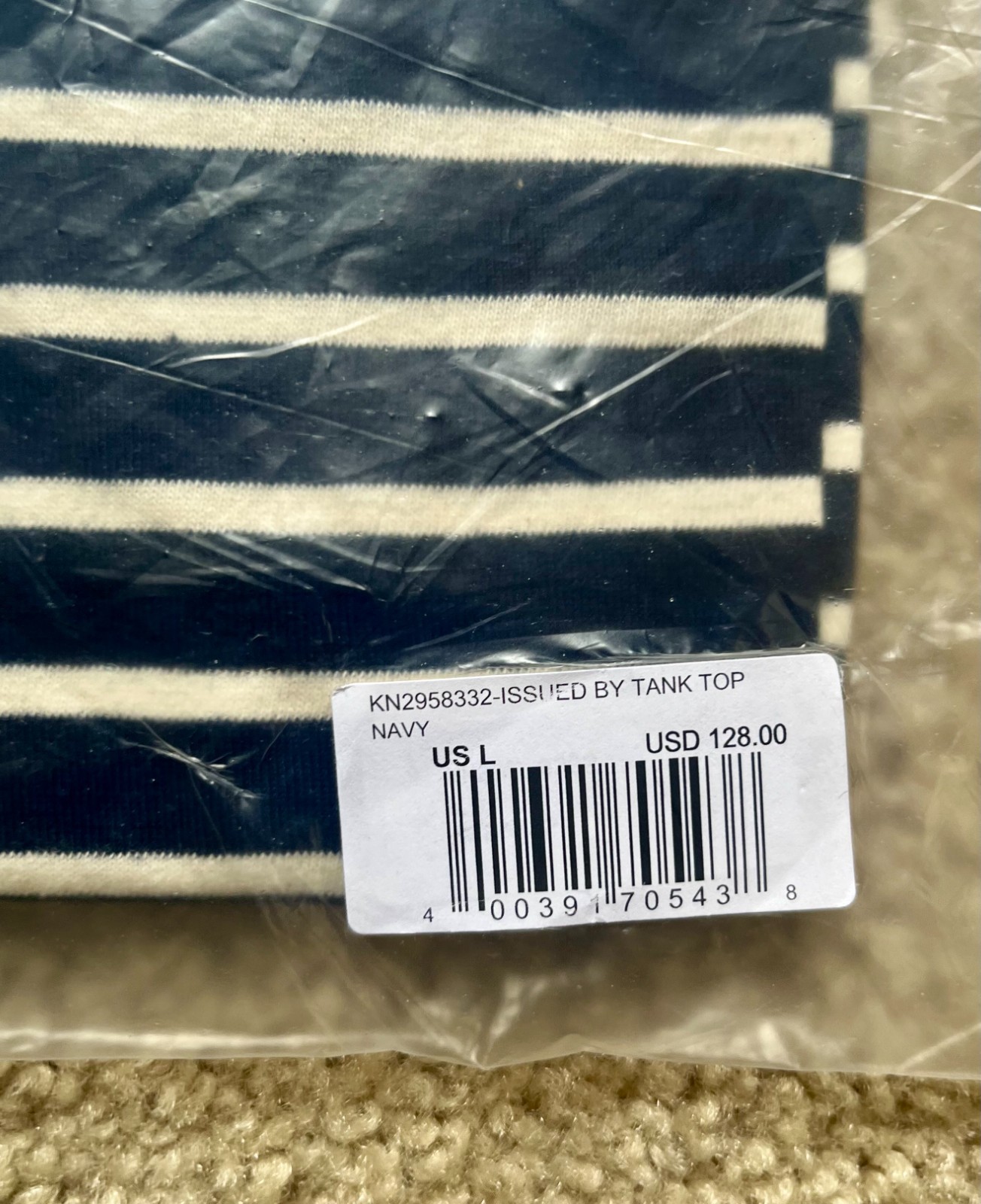 NEW in Bag Todd Snyder Issued By Japanese Nautical Navy Blue Striped Tank Top L gallery