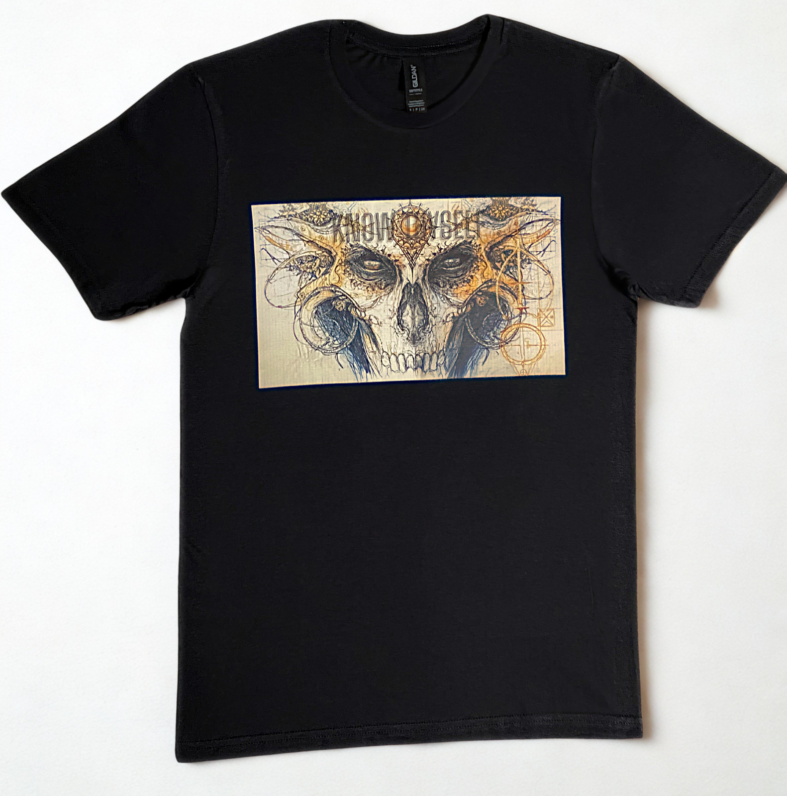 DTF Custom Made - KNOW THYSELF Short Sleeve T-Shirt - Black & White SML gallery