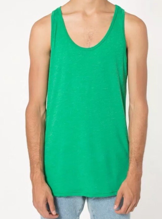 American Apparel – Unisex Tank Tops, Size XS 50/50 Poly Cotton Kelly Green