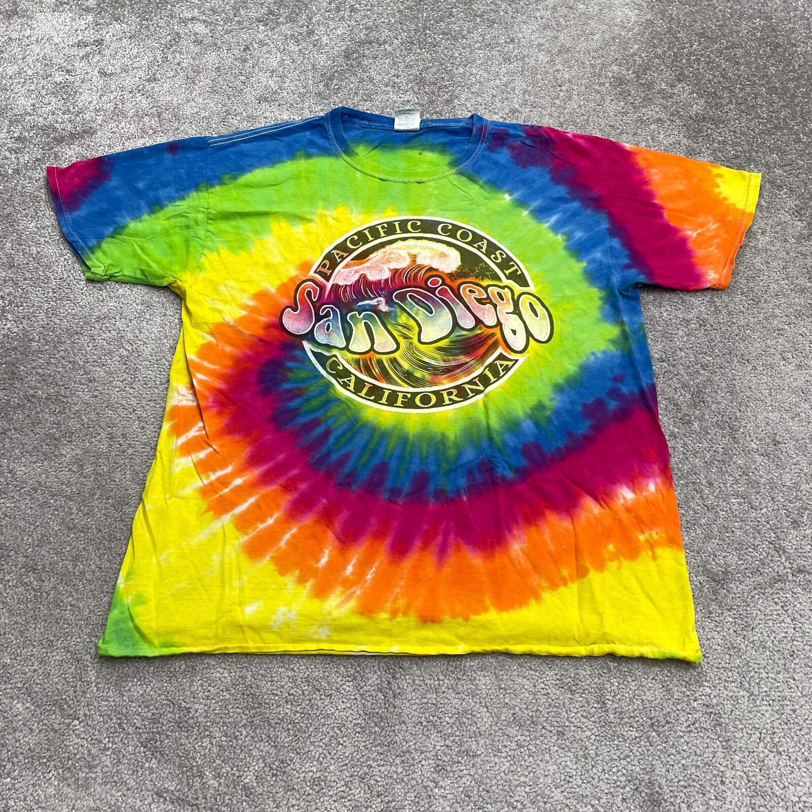 Colortone Tie-Dye Graphic T-Shirt Mens Large Multicolor Crew Neck Cotton Tee gallery