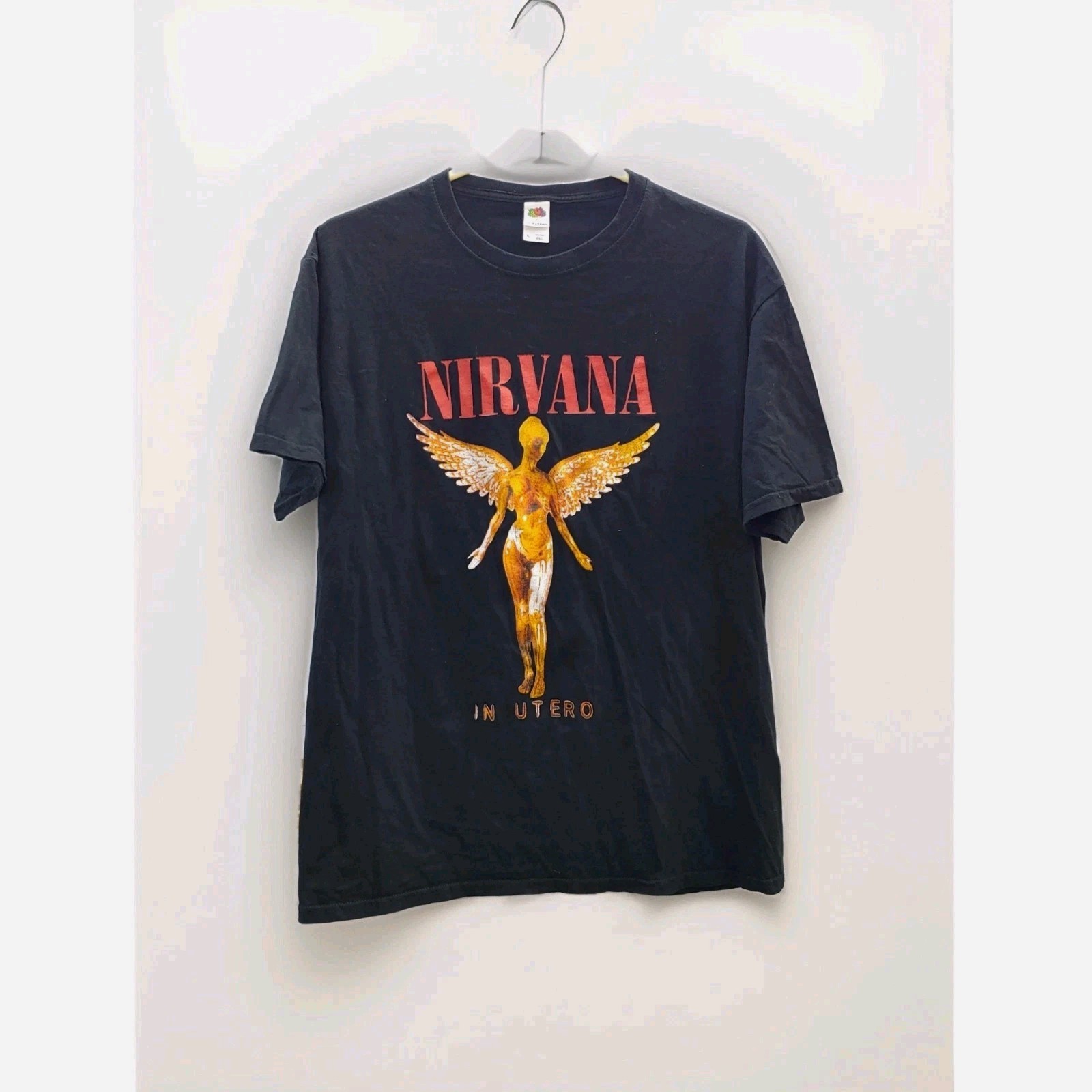 Nirvana In Utero T-shirt – Size LARGE T Shirt BLACK – Fruit of the Loom – ANGEL