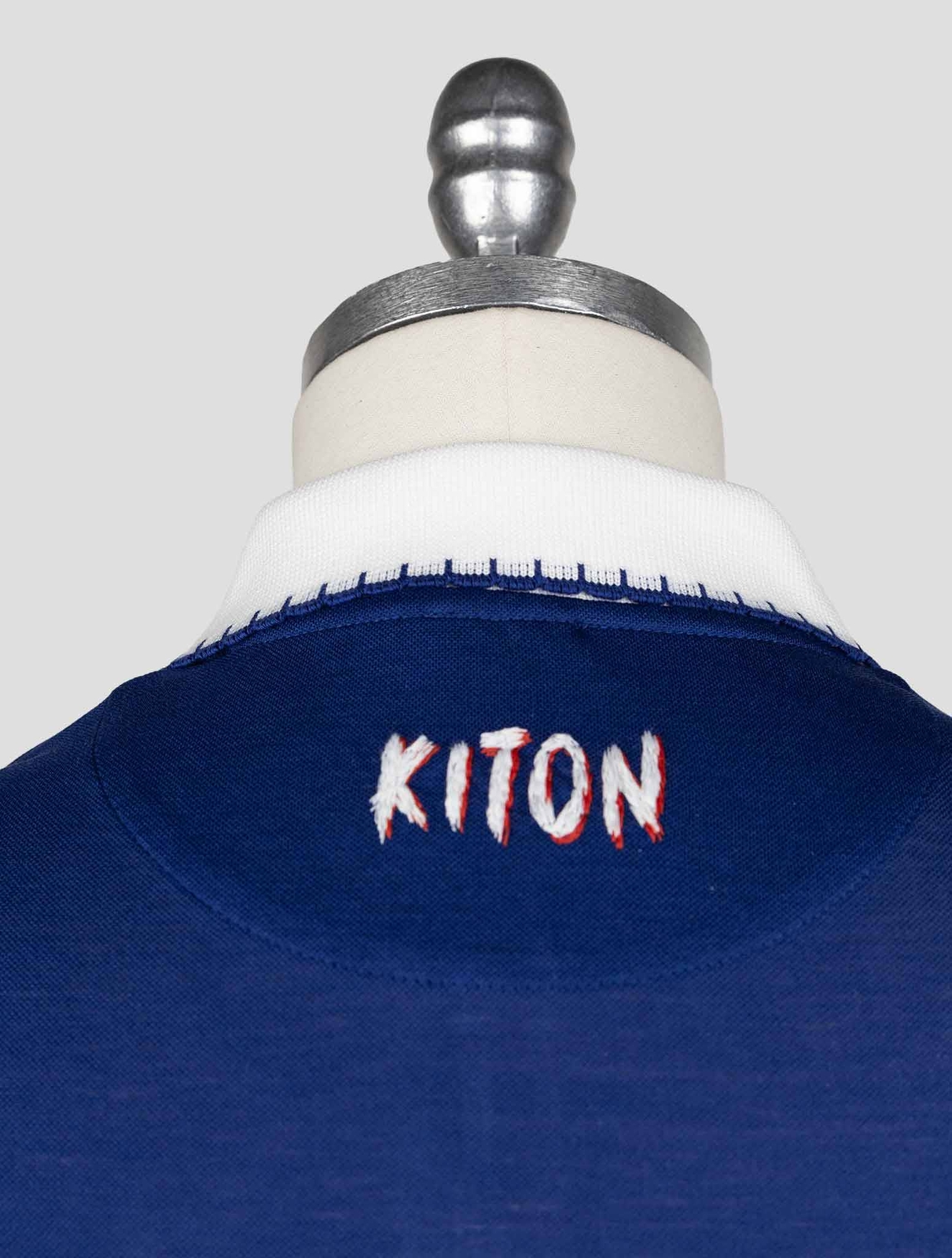 NEW KITON BLUE COTTON POLO HALF ZIP KMZ32 EU 56 - US 46 - 2XL KMZ32 gallery