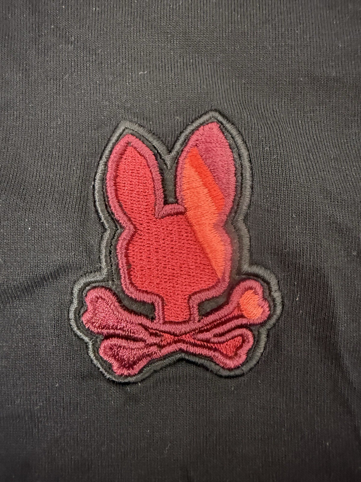 Psycho Bunny Apple Valley Black Red Embroidered T-Shirt Mens Size 5 Medium gallery