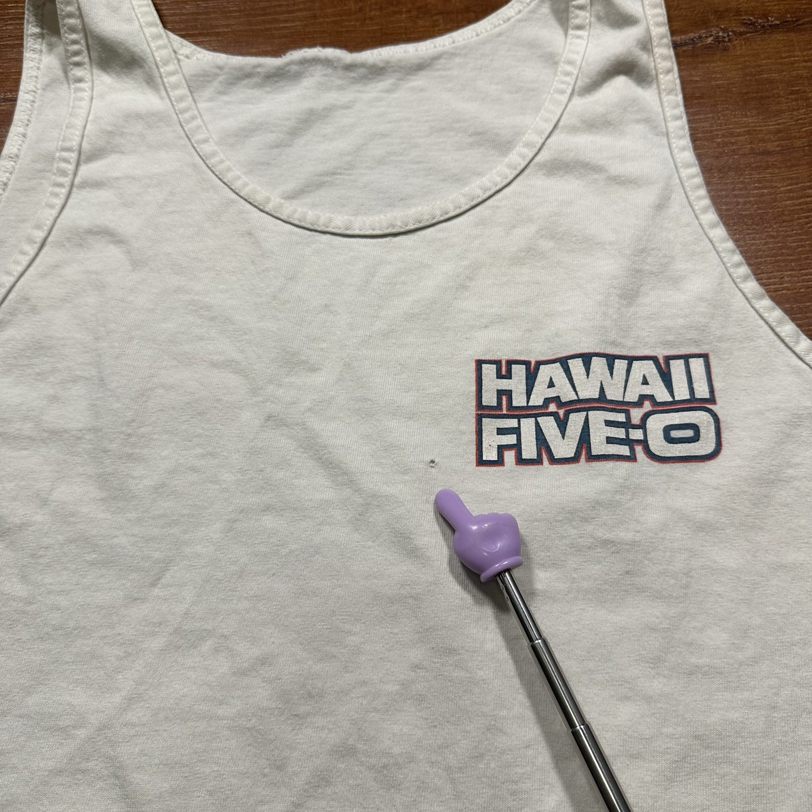 Vintage Hawaii Five-O Tank Top Men M White Beach Retro TV Series Show VTG Police gallery