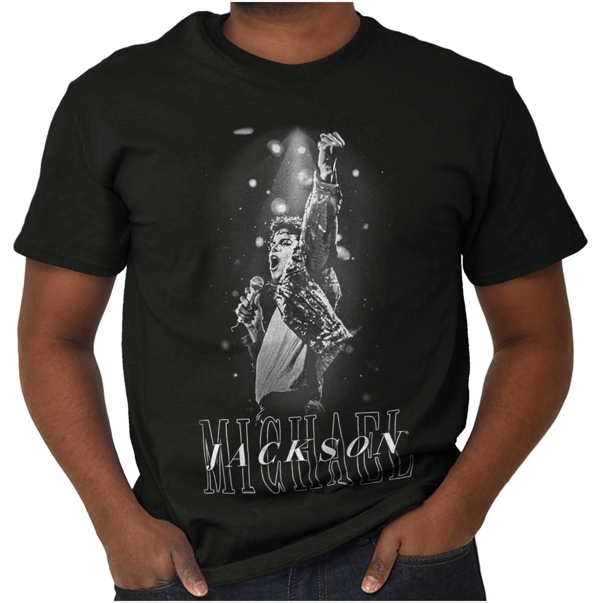 Michael Jackson King of Pop MJ Spotlight Womens or Mens Crewneck T Shirt Tee