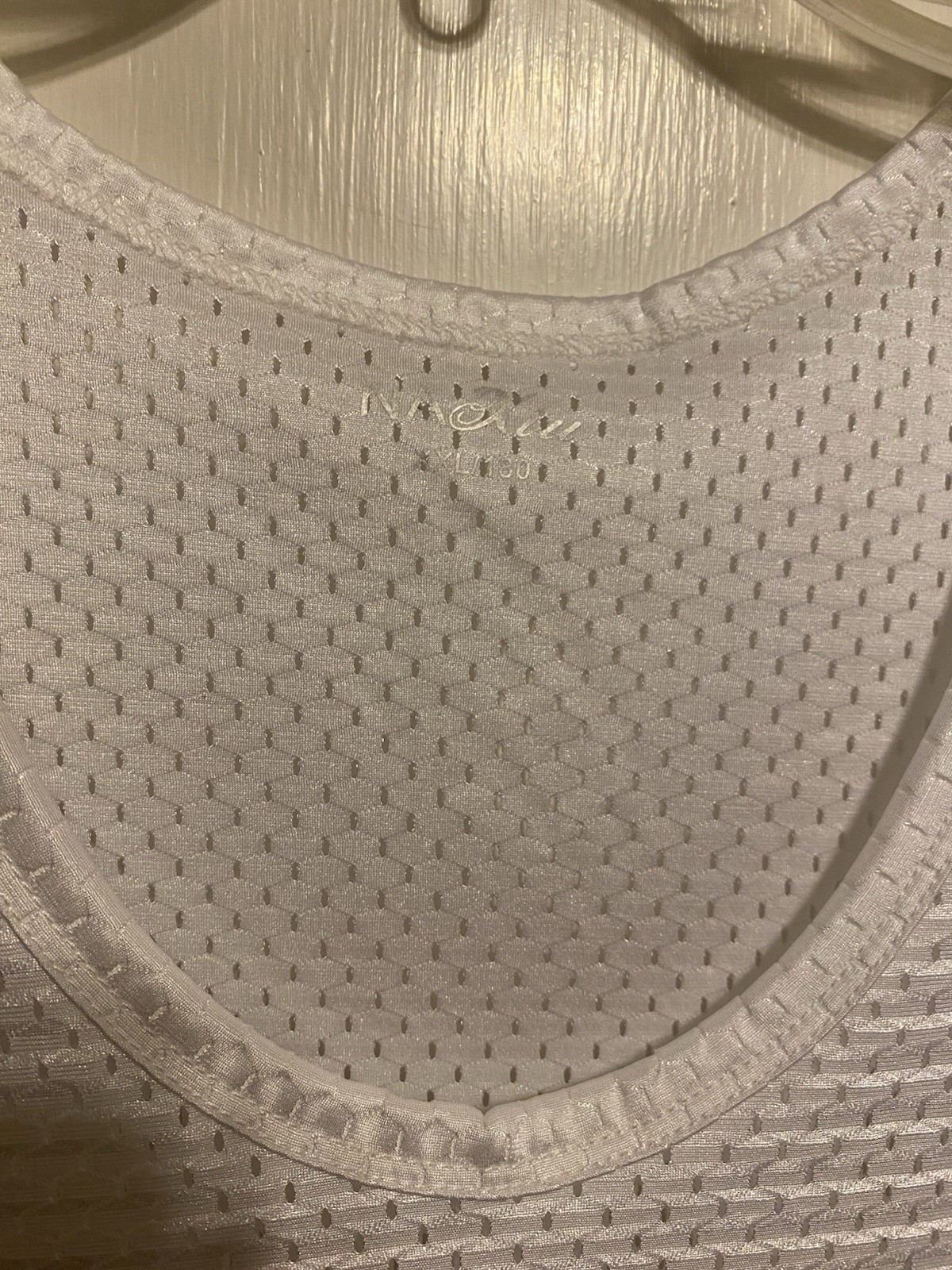 Men's Mesh Tank Top Quick-Drying Fitness NWOT size Large US White Poly stretch gallery