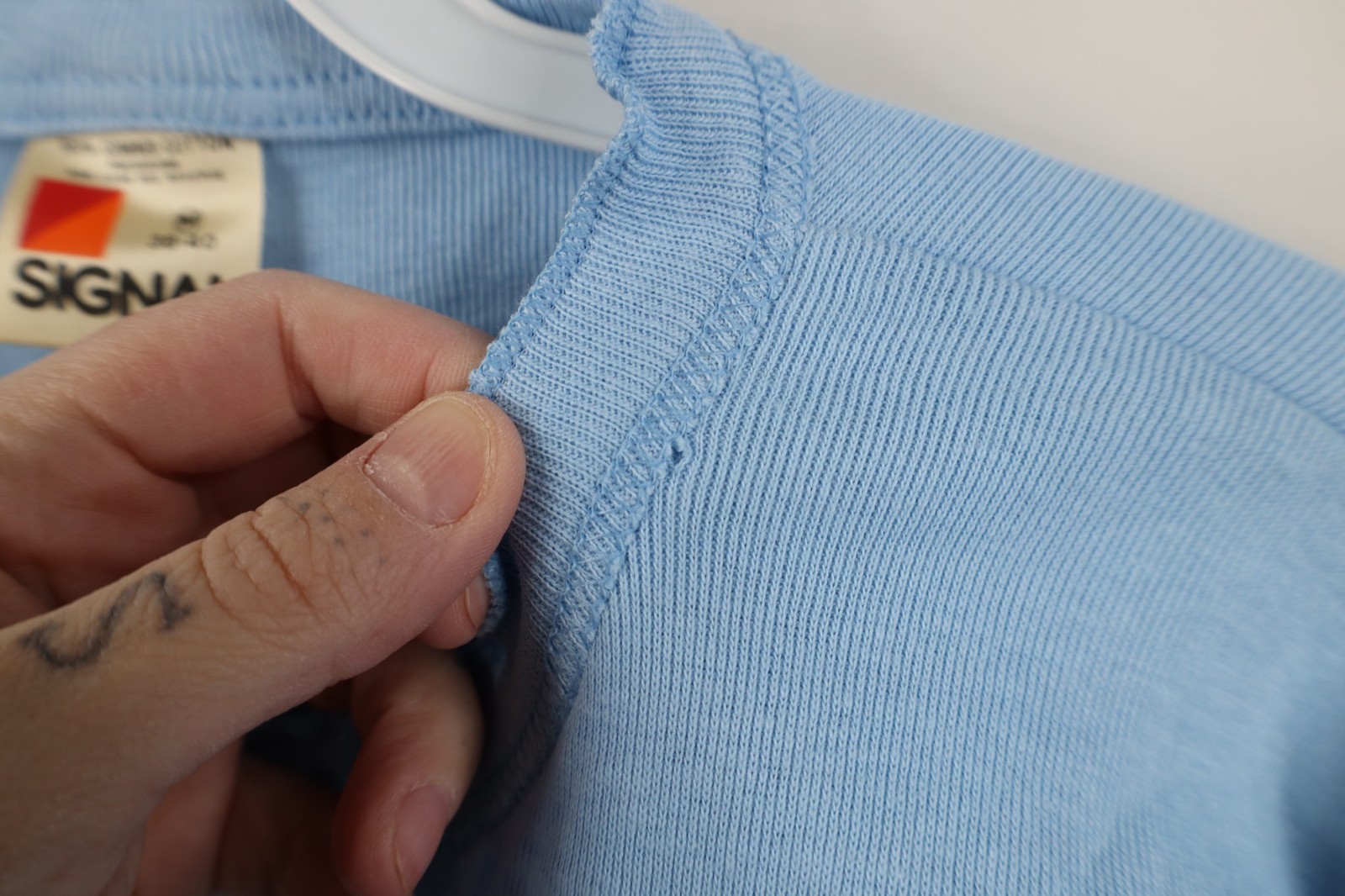Vtg 80s 90s Streetwear Mens Medium Blank Thermal Ribbed Knit Henley T-Shirt USA gallery