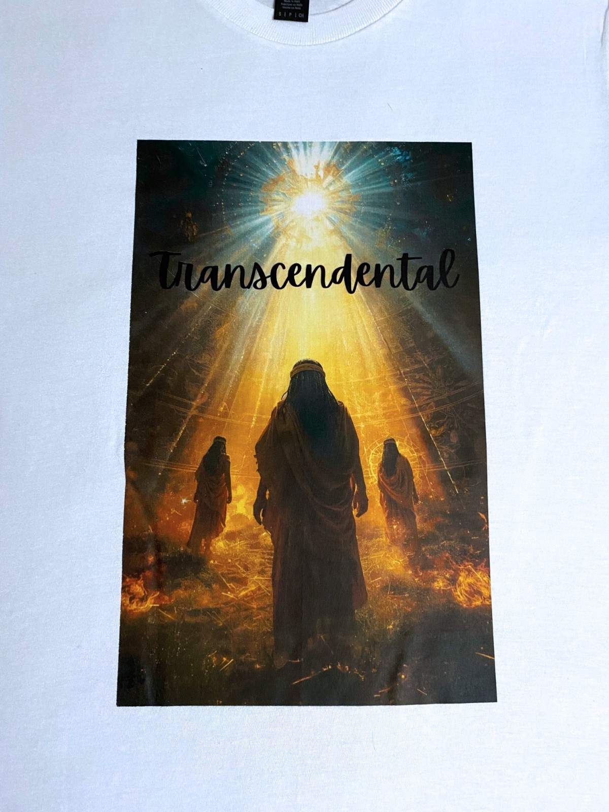 DTF Custom Made - TRANSCENDENTAL Short Sleeve T- Shirt - White SML gallery
