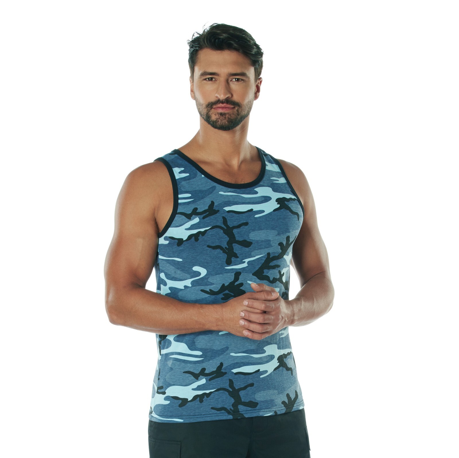 Mens Sky Blue Camouflage Tank Top - Camo Sleeveless Tanktop T-Shirt Rothco 67705 gallery