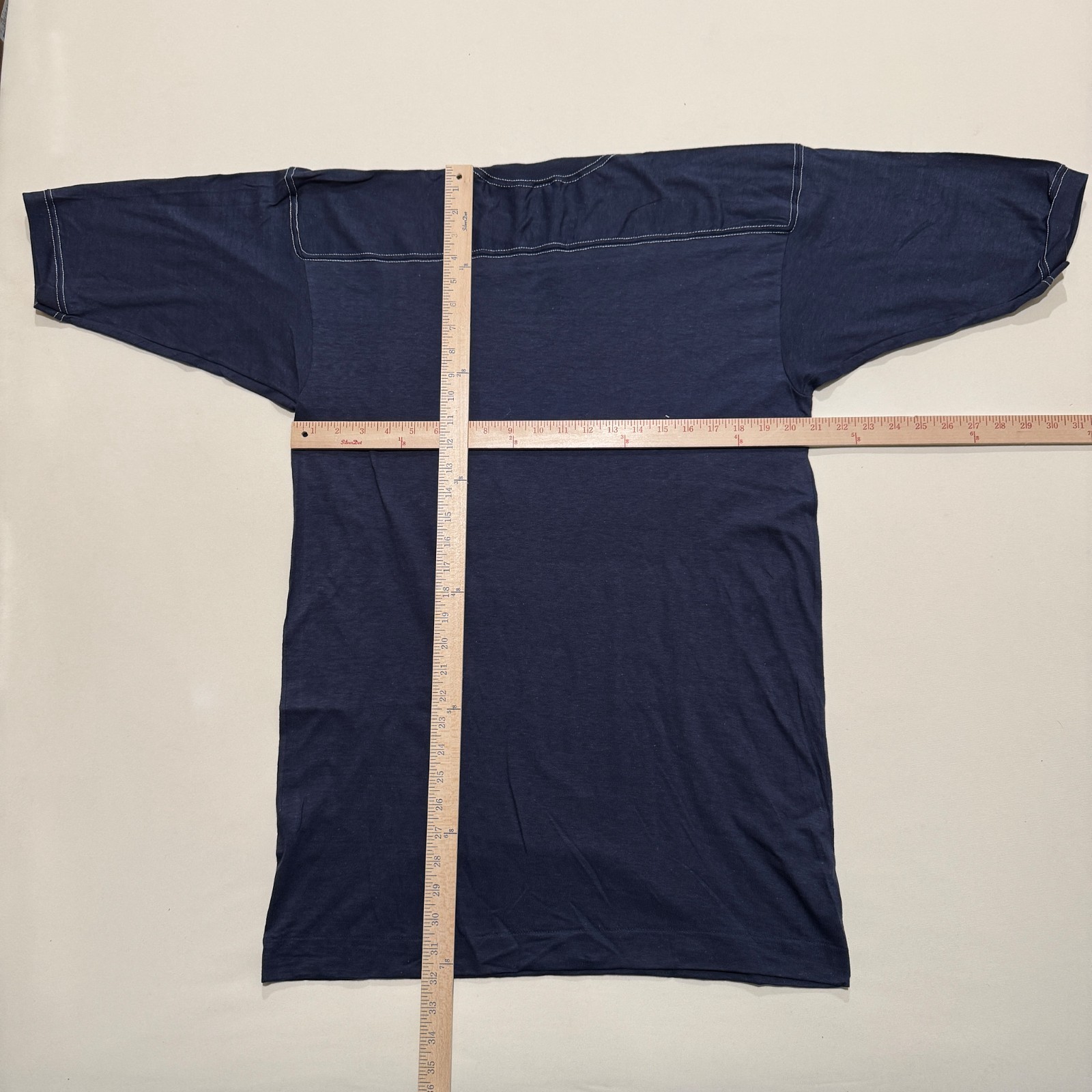 Vintage Signal Adult XL (46) Navy Blue Football Cotton T-Shirt NOS gallery