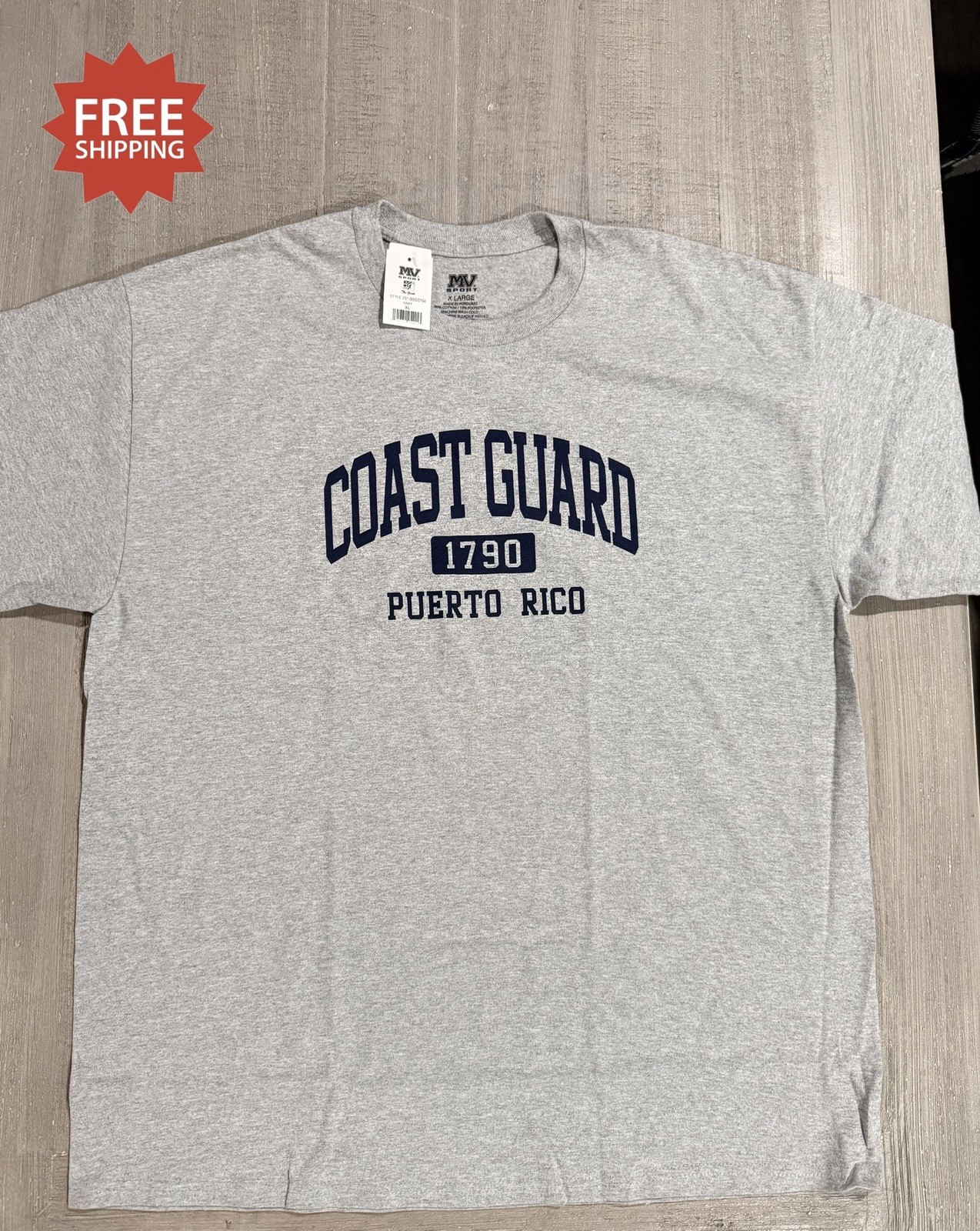 USCG U.S. Coast Guard “Puerto Rico 1790” Ash Gray T-Shirt - Size XL - NWT! gallery