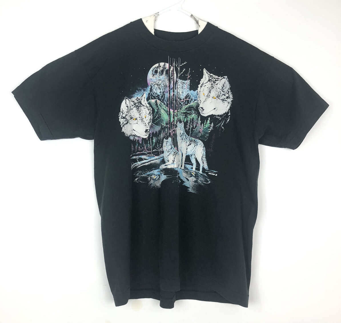 Rag Tops 1991 Wolf Moon Wolves Tee Single Stitch Vintage Size XL