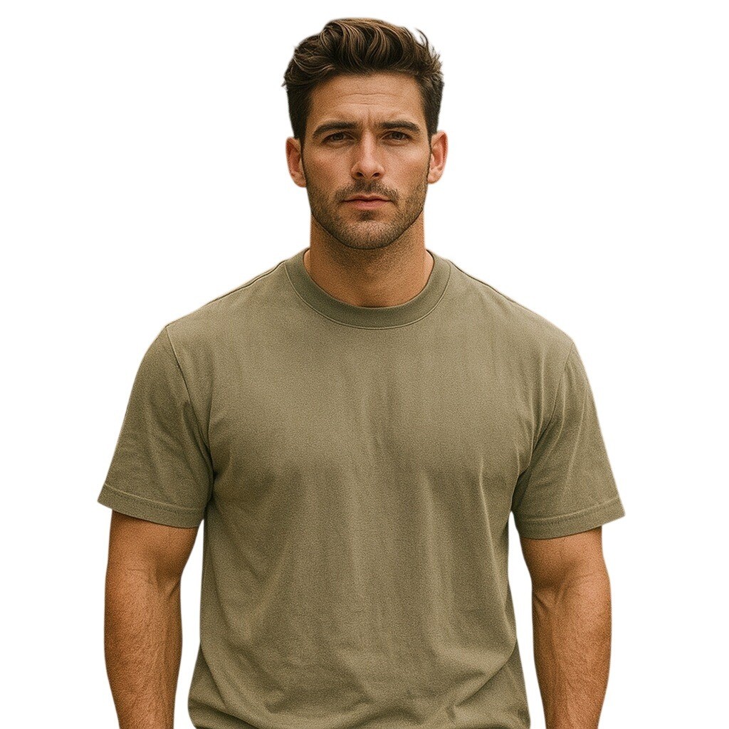 Axis LA Premium Olive Green Cotton Crew Neck T-Shirt Casual Basic Tee XL gallery