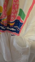 90s Beach Graphic Cinched Waist Tee Sailboat Palm Tree Pockets USA Vintage