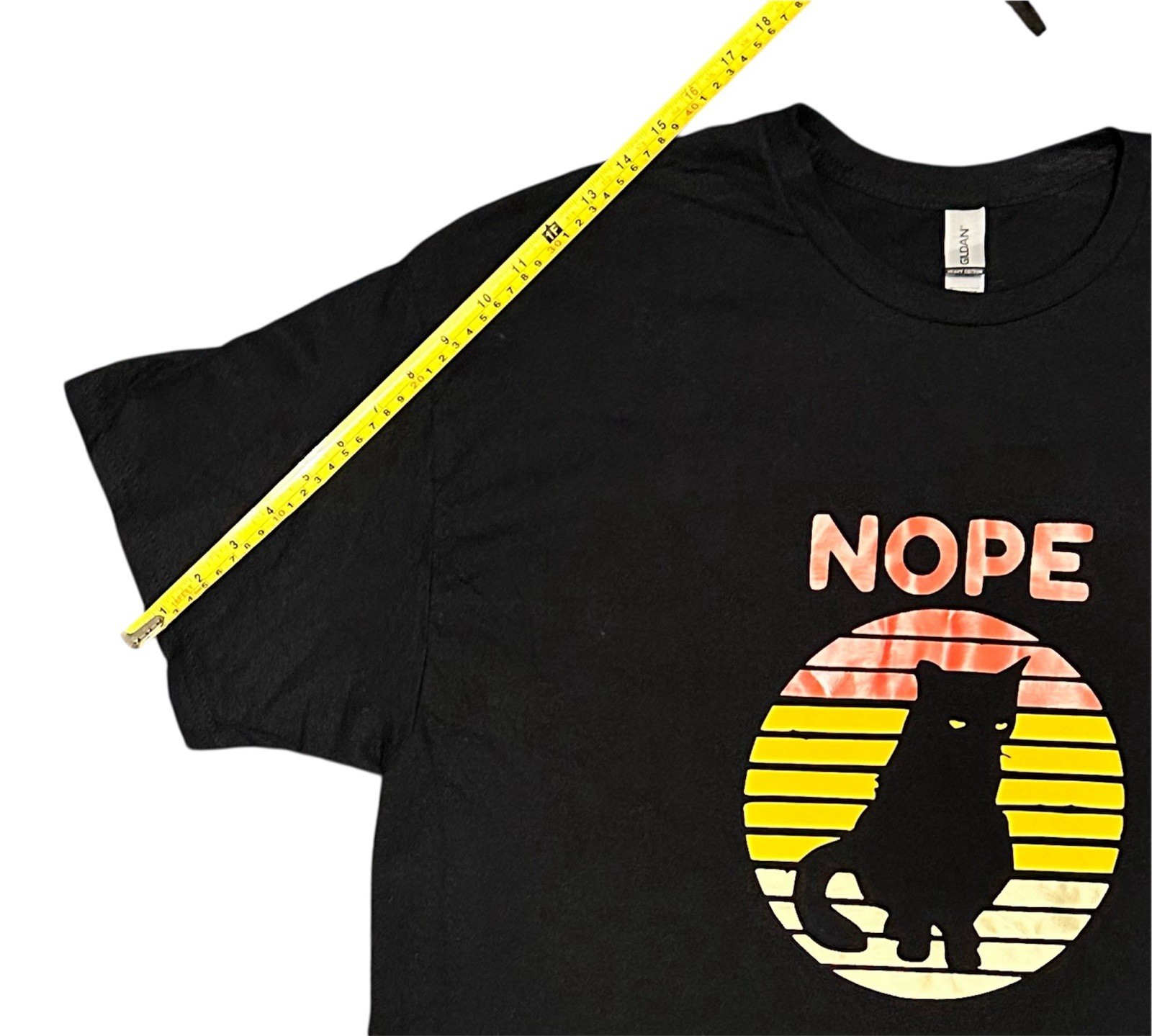 Nope Black Cat Men’s Black T Shirt Size XL Made By Gildan gallery