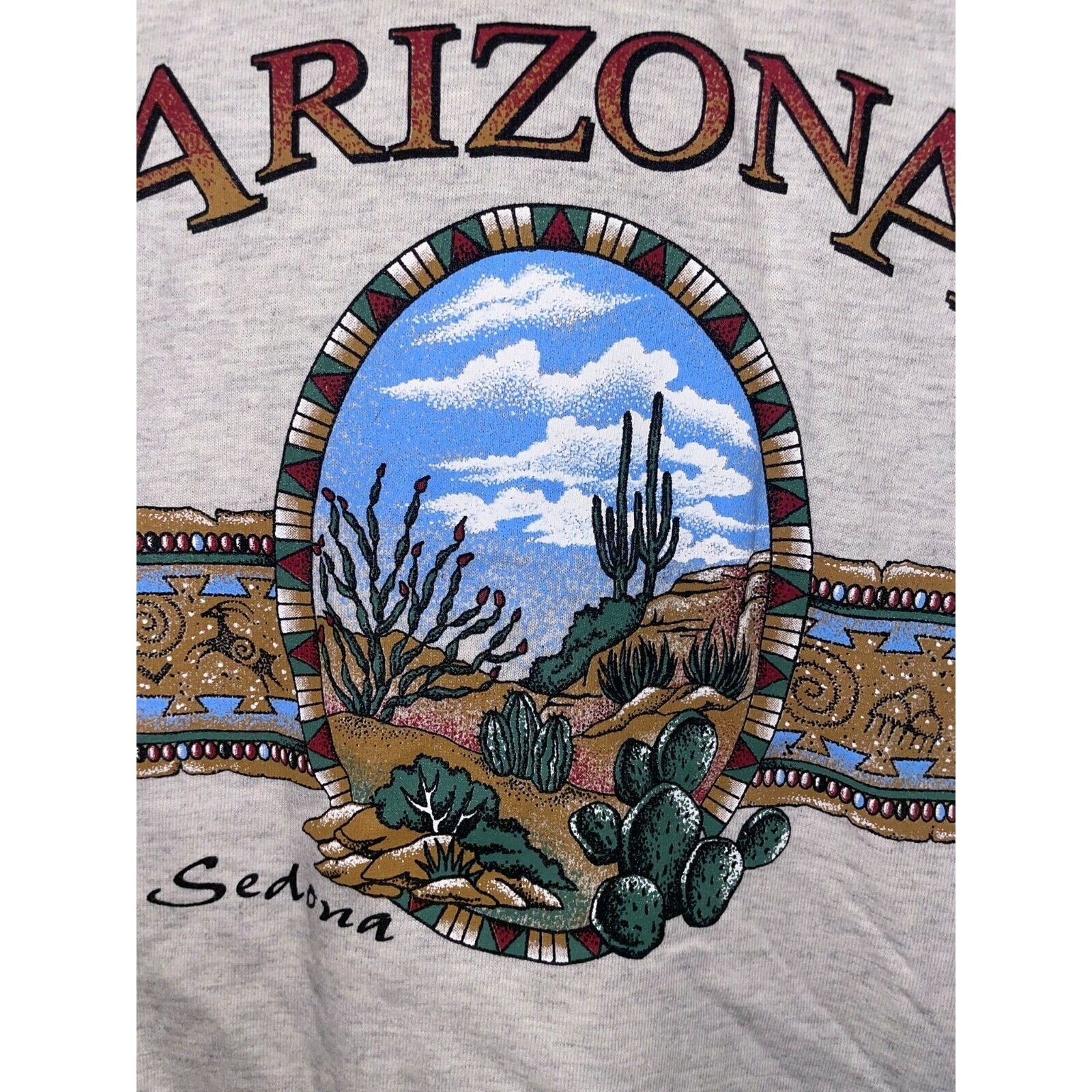 Vintage Sedona Shirt AZ ArizonaCactus Graphic Gray Tee VTG 90s L Large gallery