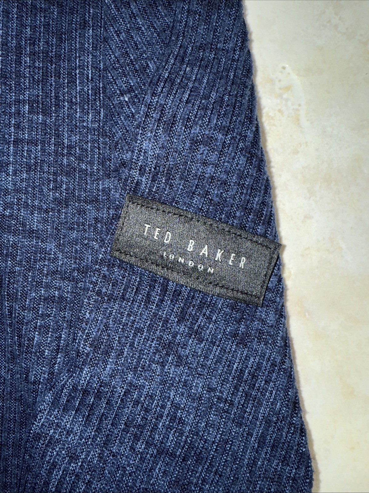 Ted Baker London L/S Rib Crew Loungewear Tee Shirt Mens M Navy Heather NWT gallery