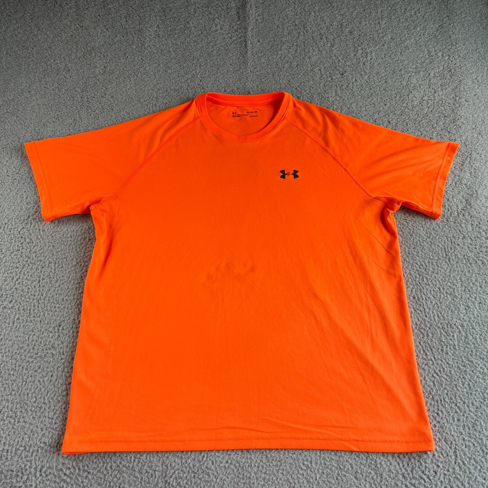 Under Armour T Shirt Mens Extra Large Orange Loose HeatGear High Visibility Neon gallery