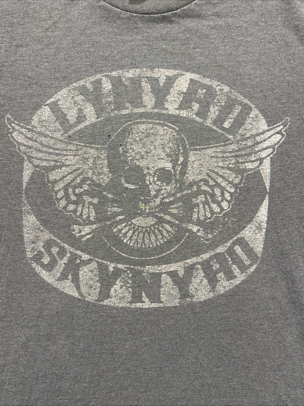 VTG Lynyrd Skynyrd T-Shirt S Gray Winterland Band Skull Wings Faded Alstyle Rare gallery