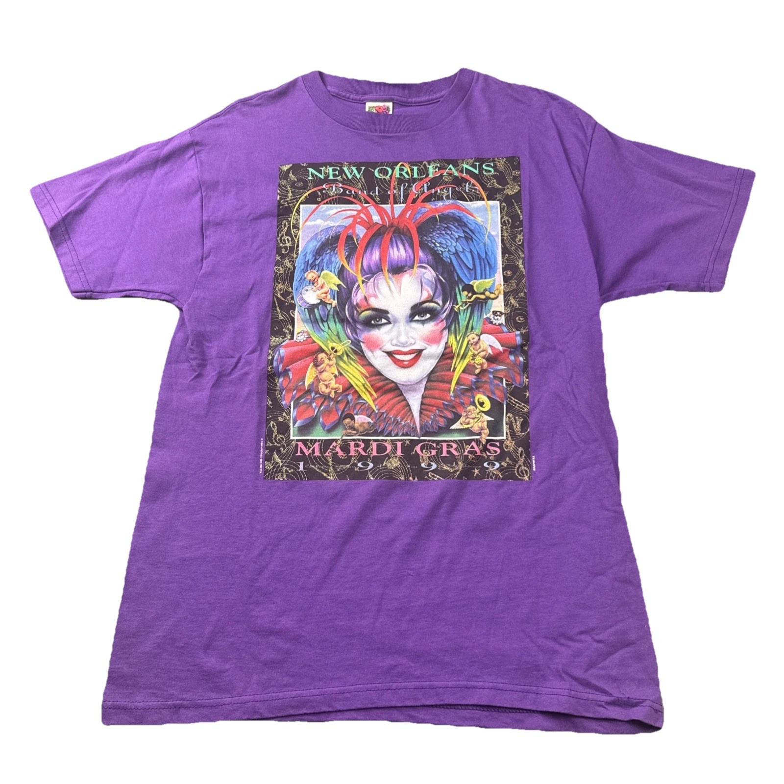 VTG 90s New Orleans Mardi Gras ‘99 Andrea Mistretta L T-Shirt Jester Graphic gallery
