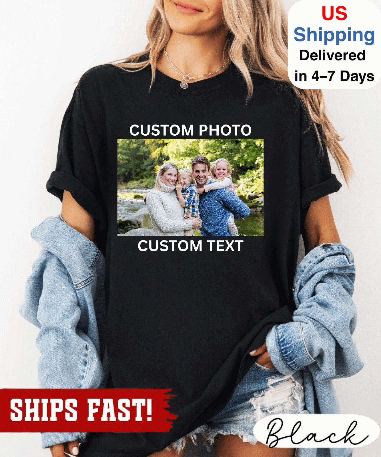Custom Photo Shirt, Your Photo Shirt, Family Picture Tee, Personalized T-Shirt gallery