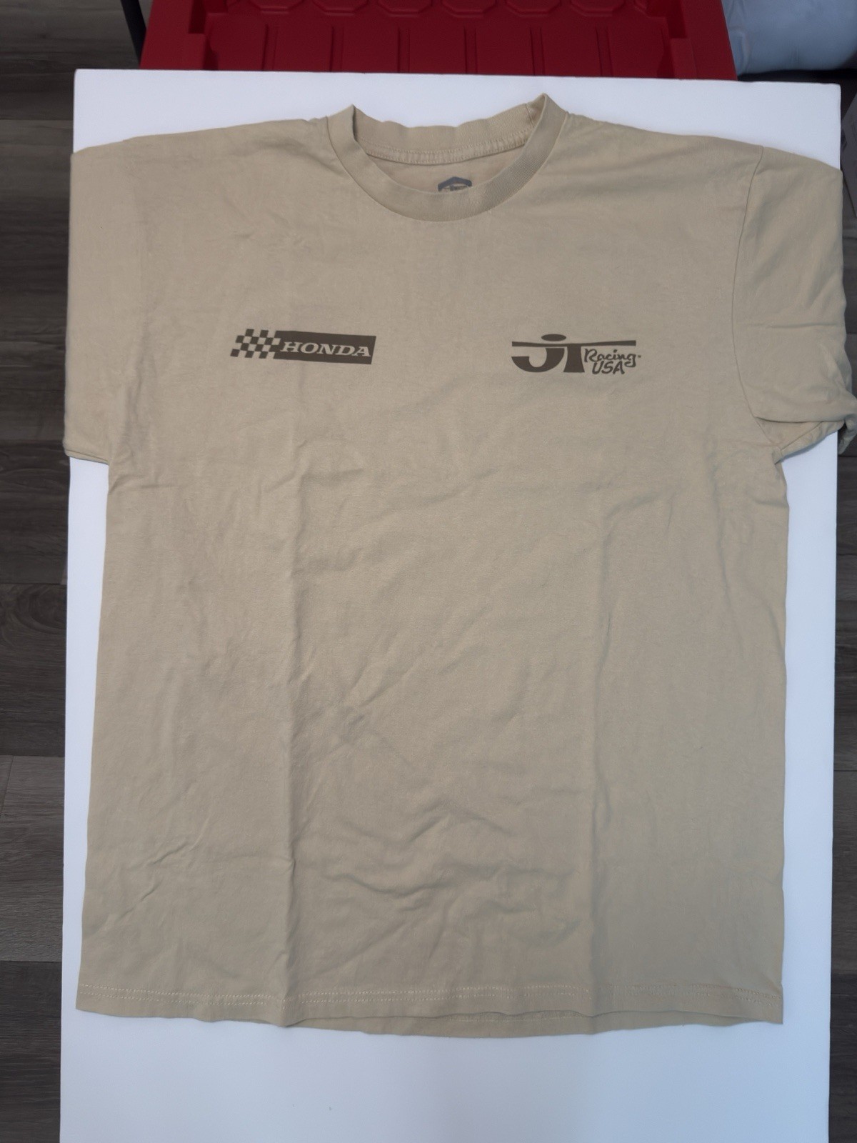 Honda Racing USA T Shirt XL Tan Beige Official Licensed Motorcycle Tee