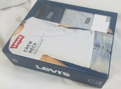Levi’s 3 Pk Crew Neck T-Shirts M Navy Gray White Premium Cotton, Tag-Free Levis