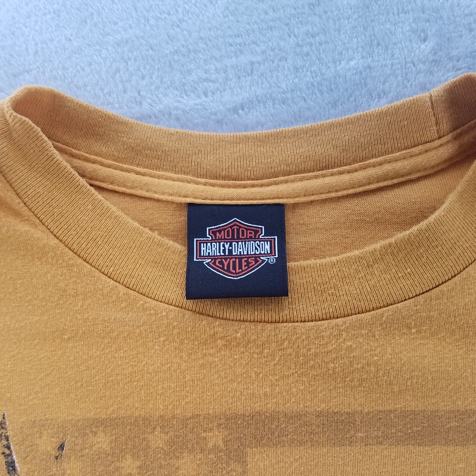 Mens Harley Davidson Graphic T Shirt Yellow Flying Eagle Stone -See Measurements gallery