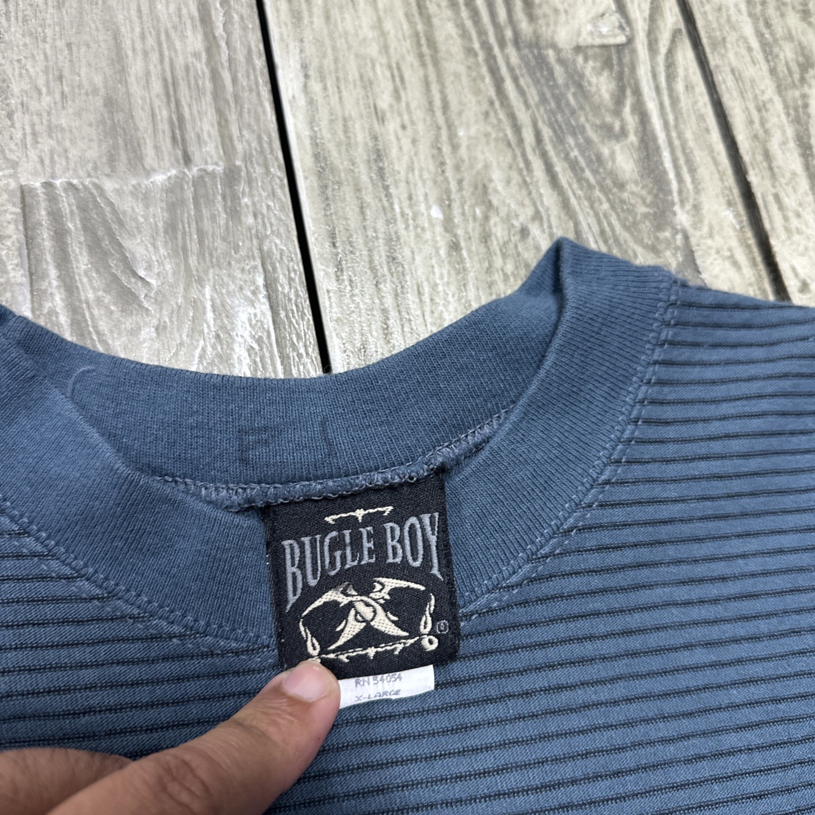 Vintage Bugle Boy Striped Tshirt XL Made In Usa 90s Retro gallery