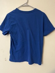 EXPRESS V-Neck Tee Logo Stretch Solid Neck T-Shirt, Medium blue