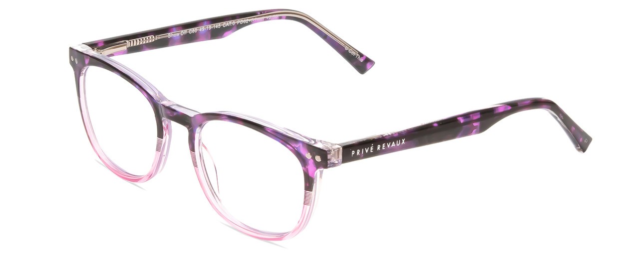Prive Revaux Show Off Women Reading Glasses Black Purple Tortoise Pink Fade 49mm