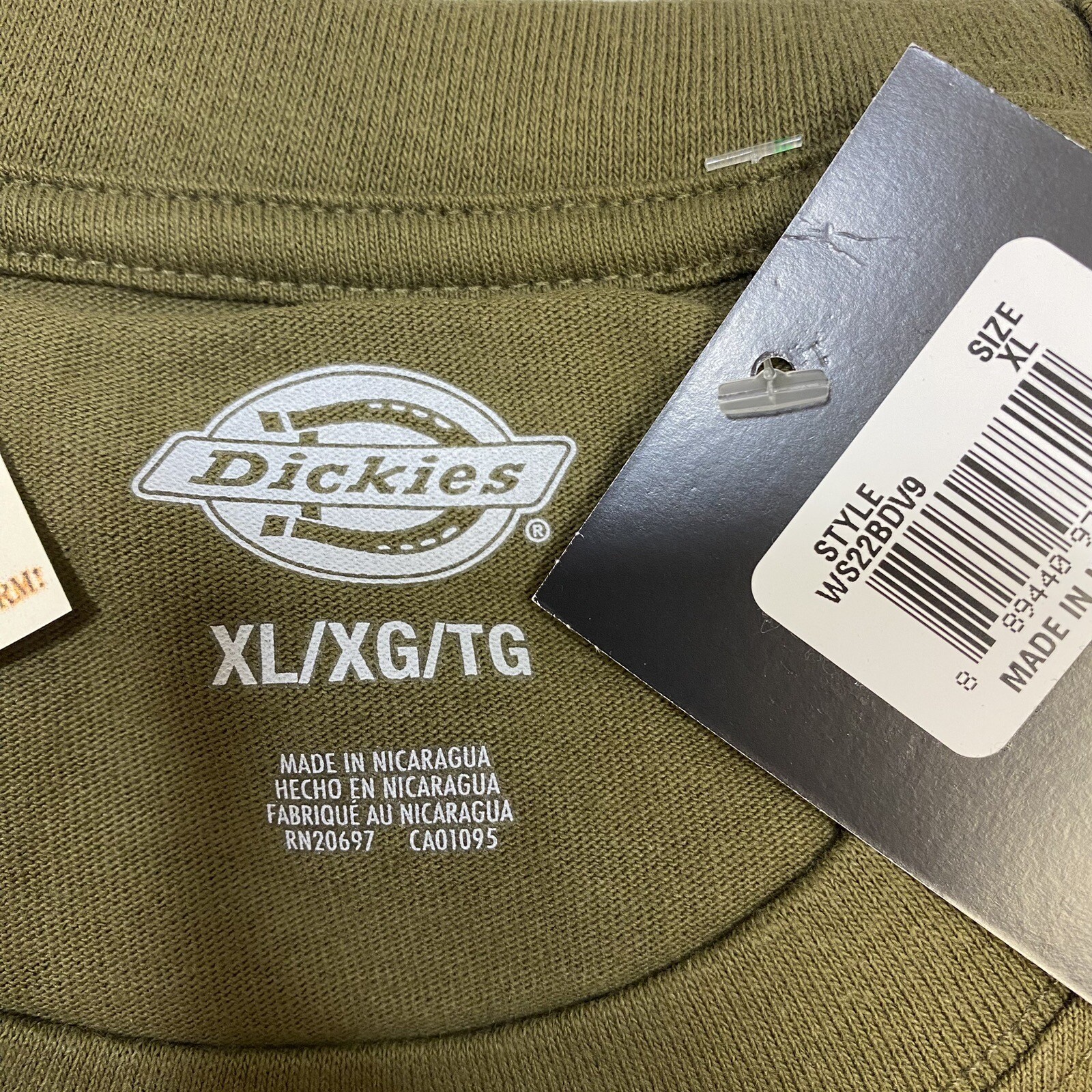 Dickies Tee Shirt Mens XL Olive Skater Workwear Front Logo Graphic T-Shirt gallery