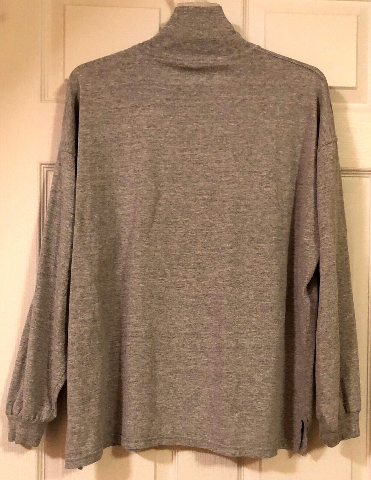 Vtg Heather Gray Russell Athletic Oversized Turtleneck T-Shirt Ribbed Neck Cuffs gallery