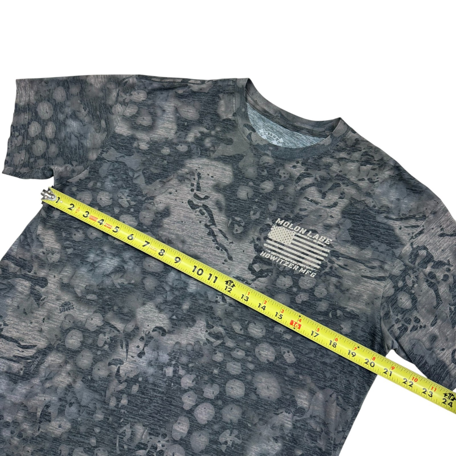 Howitzer Brand Men's T-Shirt MOLON LABE SLITHER Military Grunt Size L Gray gallery